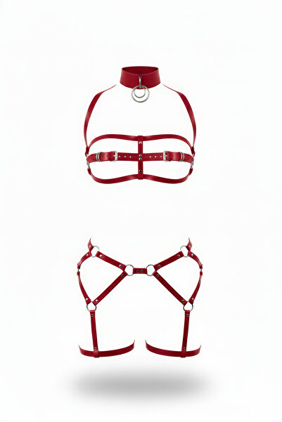 Angels Passion Red Fantasy Garter Products - Elegant Model That Highlights the Body's Curves