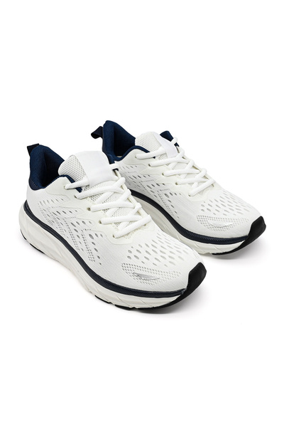 Tmall Women's sports shoes, 0144, lightweight, made of textile material, White with blue