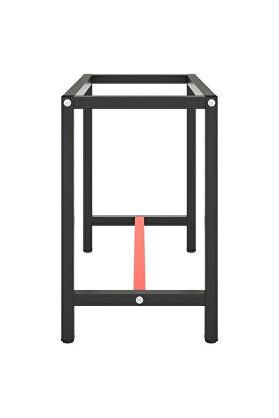 vidaxl إطار طاولة عمل معدني أسود غير لامع وأحمر غير لامع 110 × 50 × 79 سم