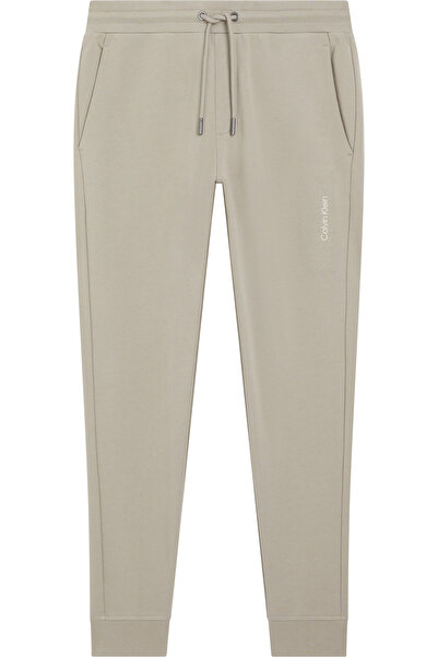 Calvin Klein Men Vintage Khaki Cotton Structured Embroidered Sweatpants