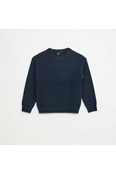 KİABİ Color Block Knitted Sweater BLUE