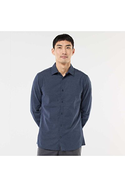 KİABİ Slim-fit dobby shirt BLUE