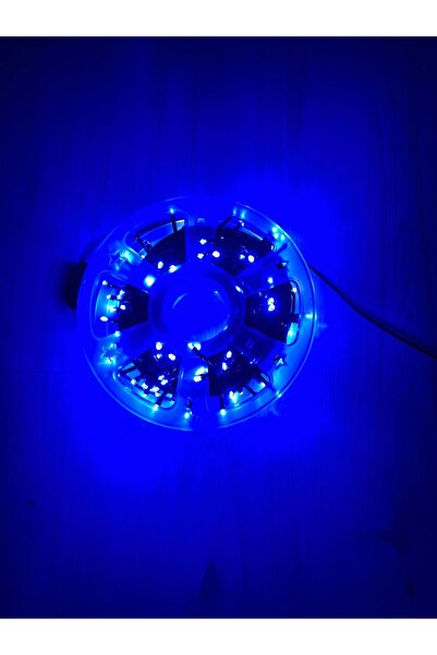 OKYANUSAYD 50 METRE 240 LEDLİ SİYAH KABLO MAVİ SABİT BEYAZ IŞIK ÇAKARLI YILBAŞI AĞACI SÜSLEME İP LED IŞIK