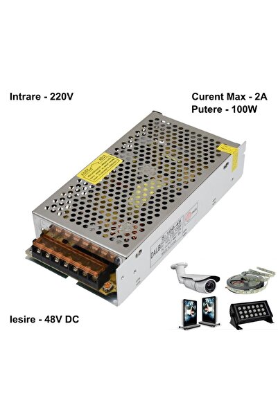 ElectroAZ Slim Power Supply, Metal Case, Indoor, 48V, 100W, 2A