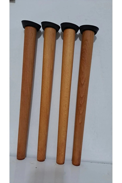 shop 44 cm açık meşe masa sandalye konik ayak 4 adet