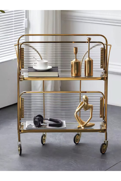BEC49 Elegant hospitality trolley with slatted glass