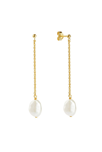 ohmygod jewelry Cercei din argint placat cu aur și perle de cultură – Corinne