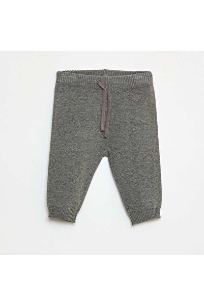 KİABİ Plain Knit Pants + Socks - 2 Piece Set GREY