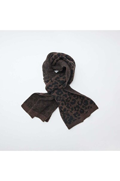 KİABİ Warm Leopard Scarf BROWN