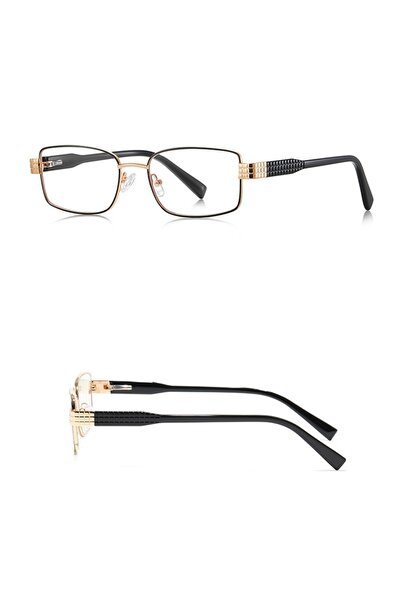 SKYDDAR INNOVATION Blue Light Protection Glasses Women, Metal Frames, 3163, Modern Design, set with sticker, Black;gold