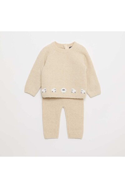 KİABİ Knit Sweater + Pants Set - 2 Pieces BEIGE
