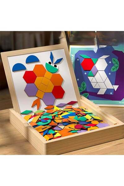 Aurlar أحجية تانجرام مغناطيسية للأطفال، مكعبات بناء هندسية