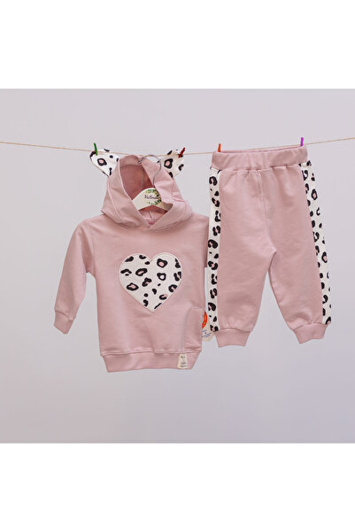 Victorino Compleu roz cu inimioara si gluga