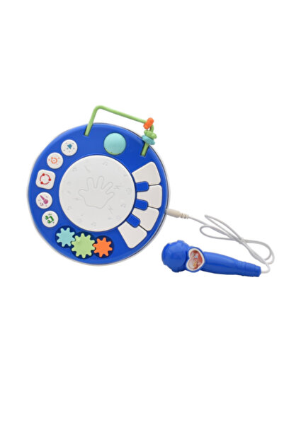 Krista Tobă muzicală cu microfon, pian și 5 activități, albastră