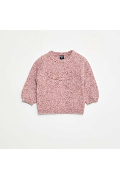 KİABİ Knitted Jumper with Decorative Bow Detail PINK