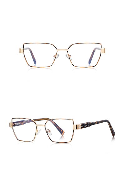 SKYDDAR INNOVATION Blue Light Protection Glasses Women, Metal Frames, 3169, Modern Design, set with sticker, Brown