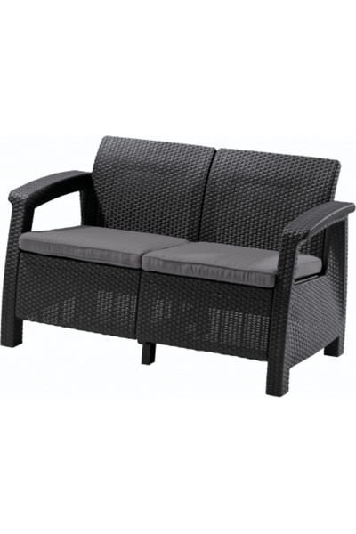 Keter Garden sofa CORFU II LOVE SEAT Graphite / Cool Grey