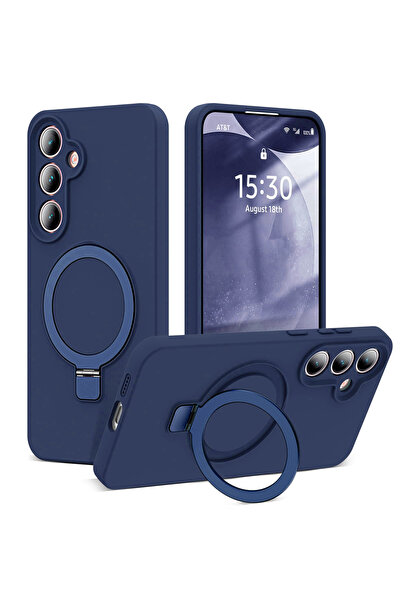 Nezih Case Samsung Galaxy S25 Fe Uyumlu İçi Kadife Stand Olabilen Halka Yüzük...