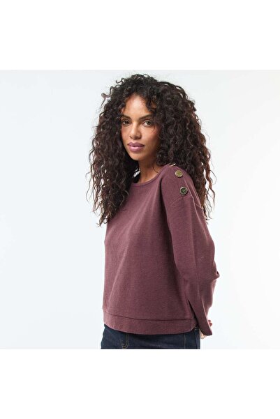 KİABİ سترة بأزرار ذهبية مزخرفة على الكتف باللون الأرجواني