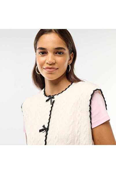 KİABİ Trompe-l'oeil Vest Effect Sweater BEIGE