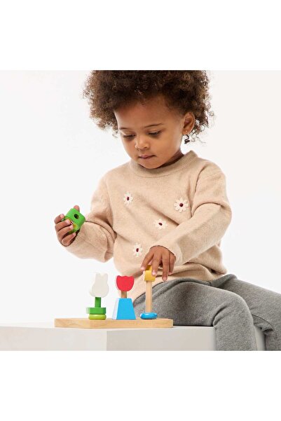 KİABİ Round Neck Sweater with Embroidery BEIGE