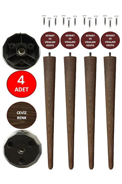 shop 41 cm ceviz masa sandalye konik ayak 4 adet