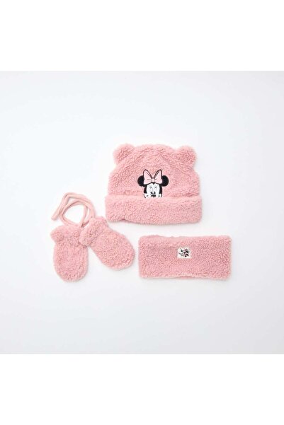 KİABİ Minnie Mouse Hat + Glove + Snood Set 'Disney' PINK