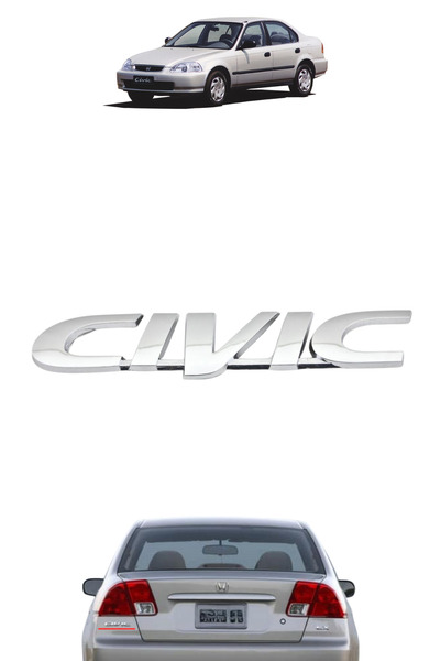 MEFAUTO Honda Civic 97-06 Vtec Ies Ls Compatible Trunk Lettering Chrome