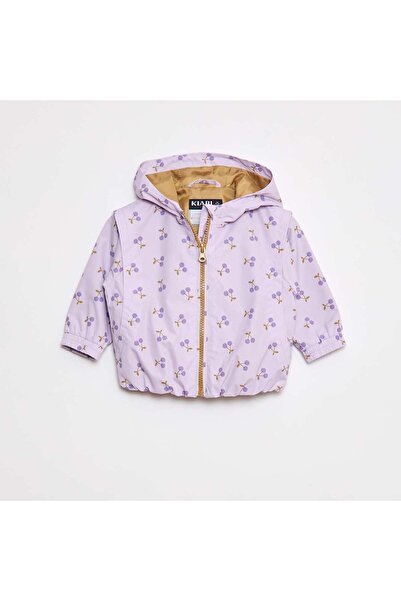 KİABİ Lightweight hooded windcheater with all-over pattern PURPLE