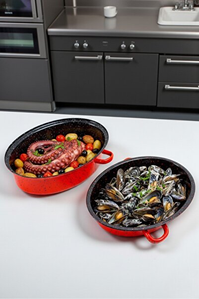 İnci Emaye 36.5 cm Enamel Clam Pot, Serving, Dining, Camping, Picnic, Dowry, 9500 ml