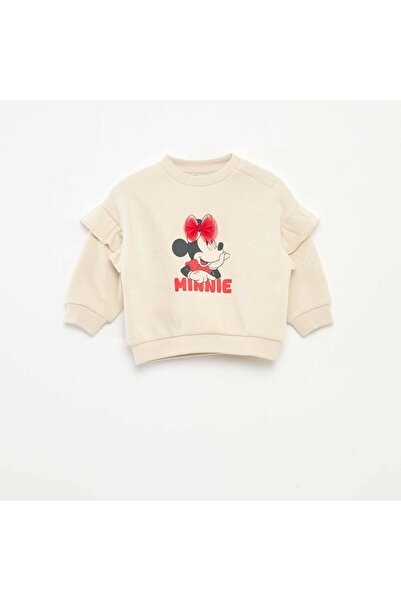 KİABİ سويت شيرت من الصوف "ديزني" "ميني" مع كشكشة باللون الأبيض