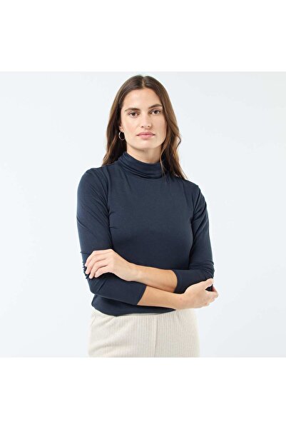 KİABİ Roll Neck Long Sleeve Top BLUE