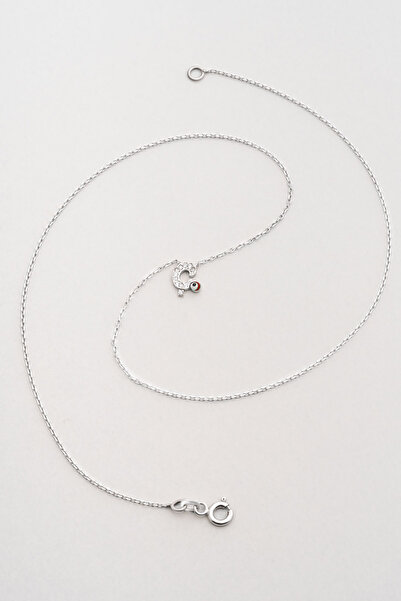 So CHIC... Ç Harfi 18 Ayar Beyaz Altın Kaplama 45 Cm Gümüş Nazar Kolye