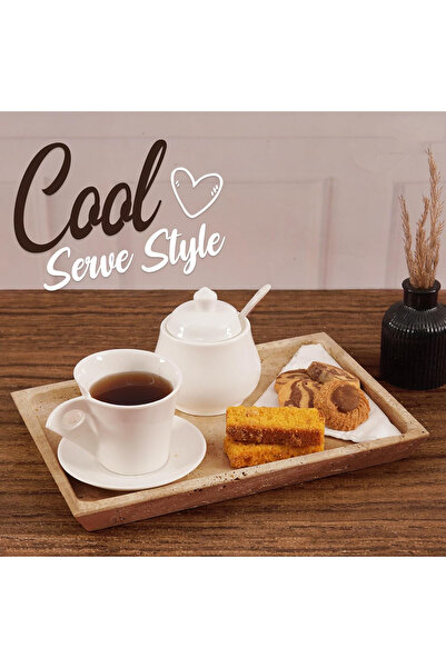 Radicaln Travertine Tray 12" Marble Rectangle – Handmade Serving Tray for Coffee Table & Kitchen Decor