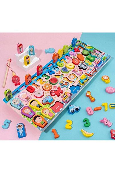 Arabest Children Busy Board Count Shape Colors Match Fishing Puzzle Learning Toys Gifts