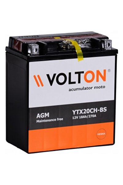 VOLTON Baterie motocicletă AGM 12V 18Ah (YTX20CH-BS)