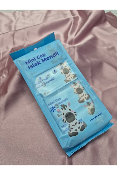 Melkady Aksesuar MelKady 1001 - Mini Taşınabilir Islak Mendil , 1 paket 8 yapraklı, 8 paketli set