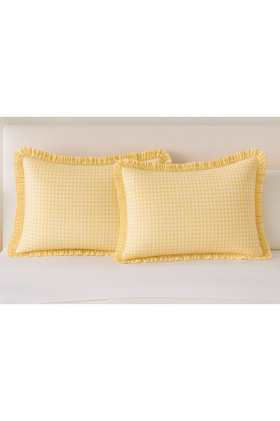 Belomia Home Collection Σετ 2 τεμαχίων Vintage Βαμβακερές Μαξιλαροθήκες με σχ...