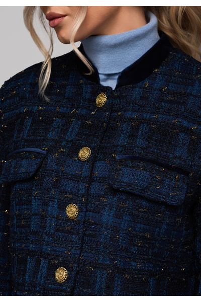 OMBRE Short women's chanel-style jacket OW-BLZB-0102 - navy