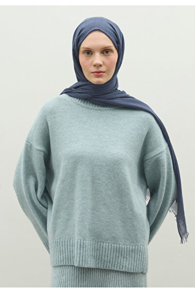 Fresh Cashmere Textured Shawl Indigo