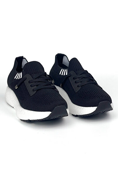 KAJILA Women's Black and White Knitwear Daily Comfortable Orthopedic Anti-Sweat Sports Sneaker Shoes