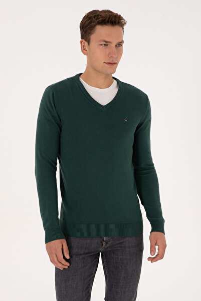 U.S. Polo Assn. Men's Dark Green Basic Sweater 50313668-Vr079