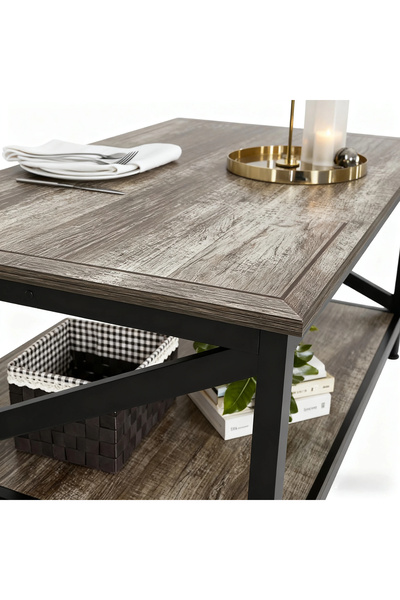 Enjoylifeme Coffee Table for Living Room Center Table with Storage Shelf Double-layer side table Space Saving