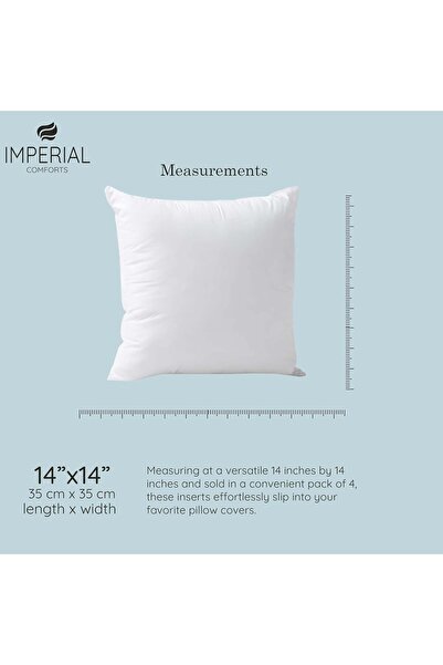Eworld Imperial Comforts Sofa and Bed Pillow Inserts (4-Pack, 35x35 cm / 14 x 14 in)