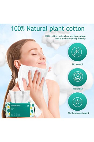 KASTWAVE مناشف وجه قطنية ١٠٠٪ للاستخدام مرة واحدة، ١٠٠ ورقة (كاست ويف)