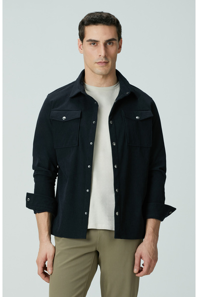 Network Lacivert Dış Gömlek