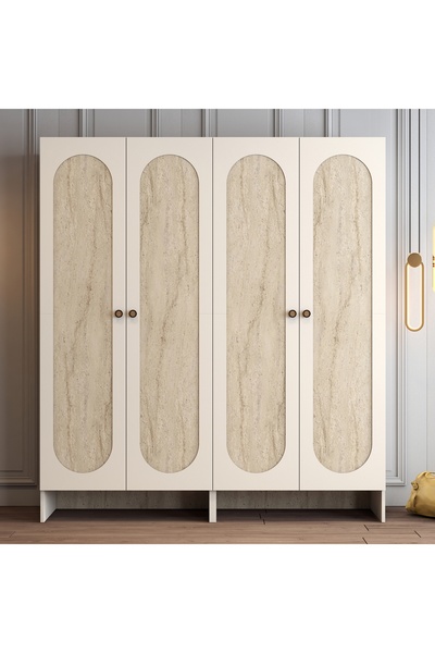 Variant Mobilya Münih 4 Kapılı Gardrop (22) - Traverten Mermer