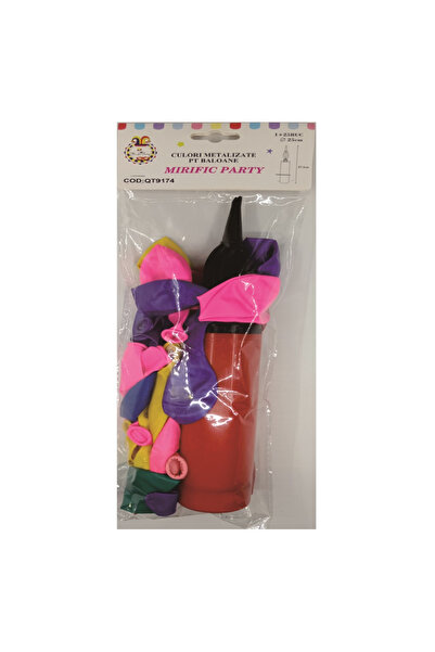 Mirific Party Manual balloon pump set, assorted colors