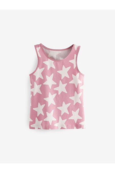 Next Baby Cotton Pink Heart Patterned Thick Strap Undershirt Set of 3