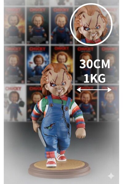 Goplast Premium Chucky 30 CM DEV BOY ( Korkunç Bebek ) Child's Play Büst / Fi...